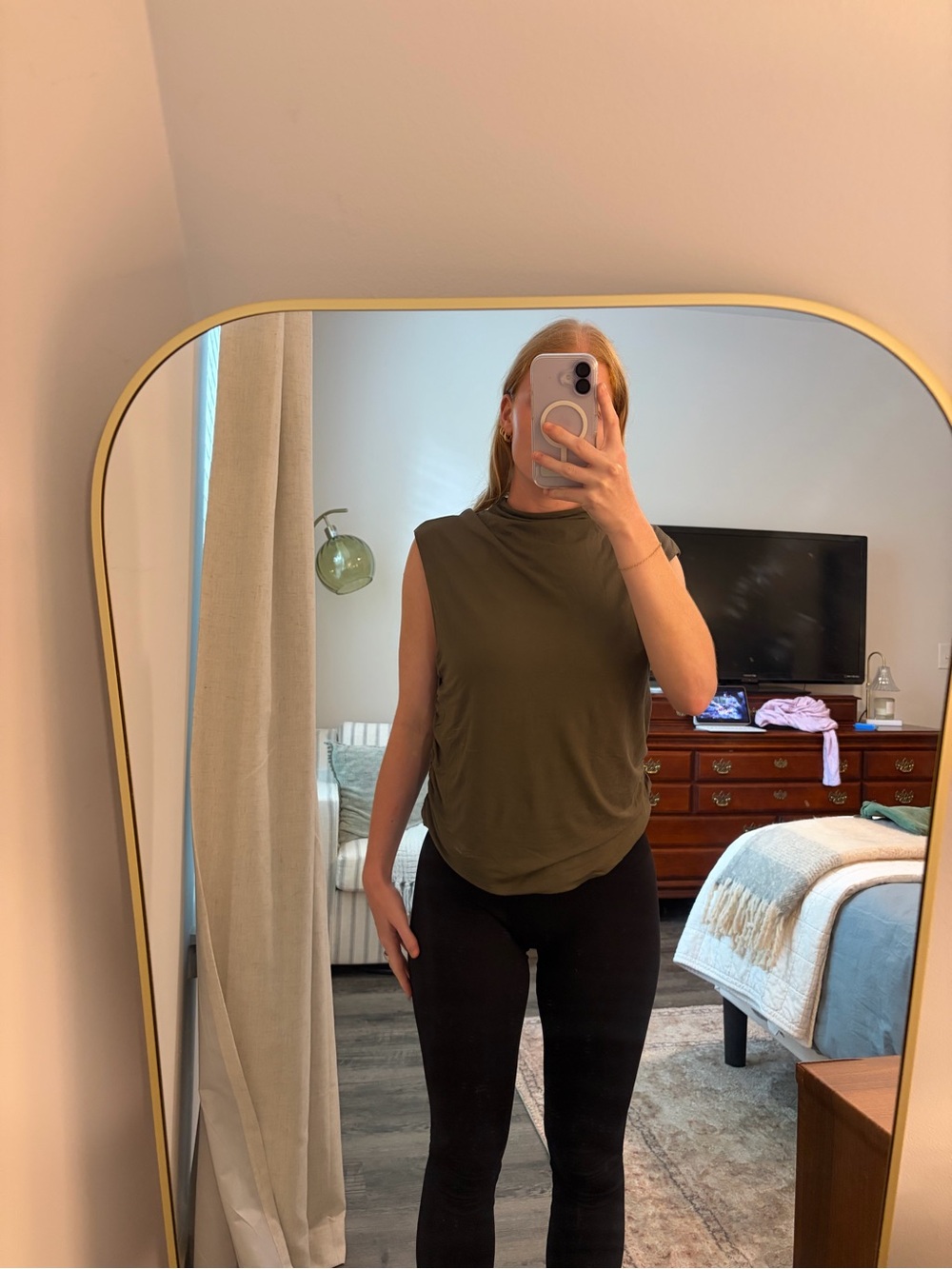 a new day Olive Green Mock-Neck Sleeveless Tank